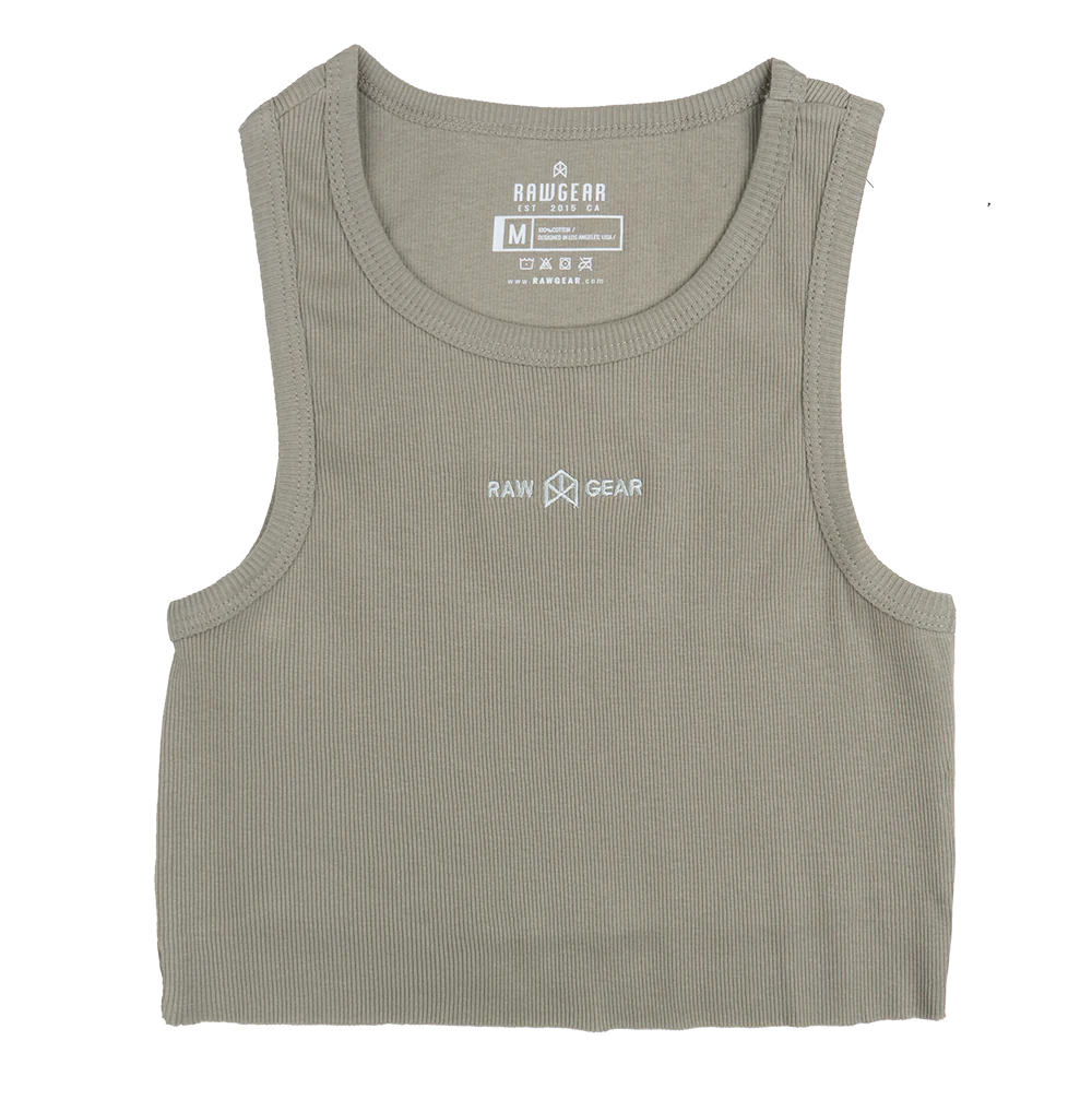 Top corto in maglia a coste da donna Raw Gear